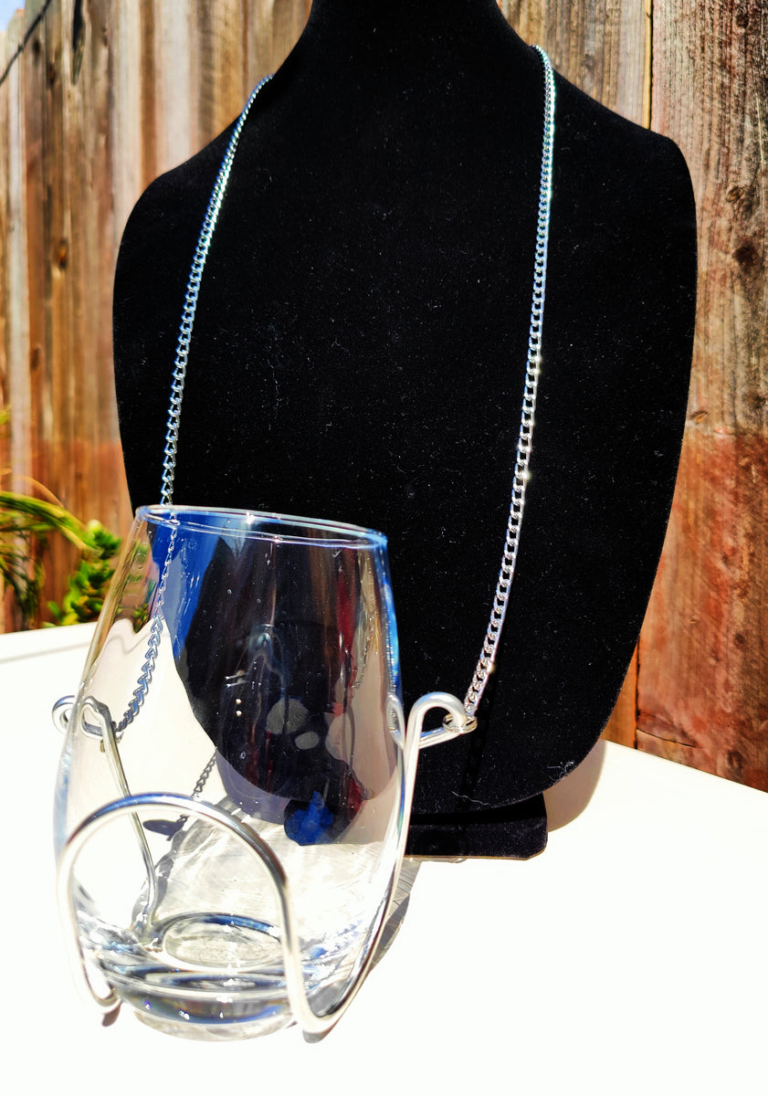 Wine glass holder online necklace