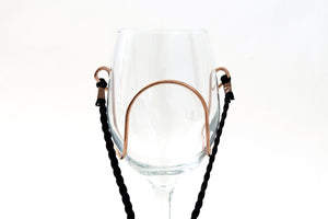 Braided Suede - Black Suede | Wine Glass Necklace
