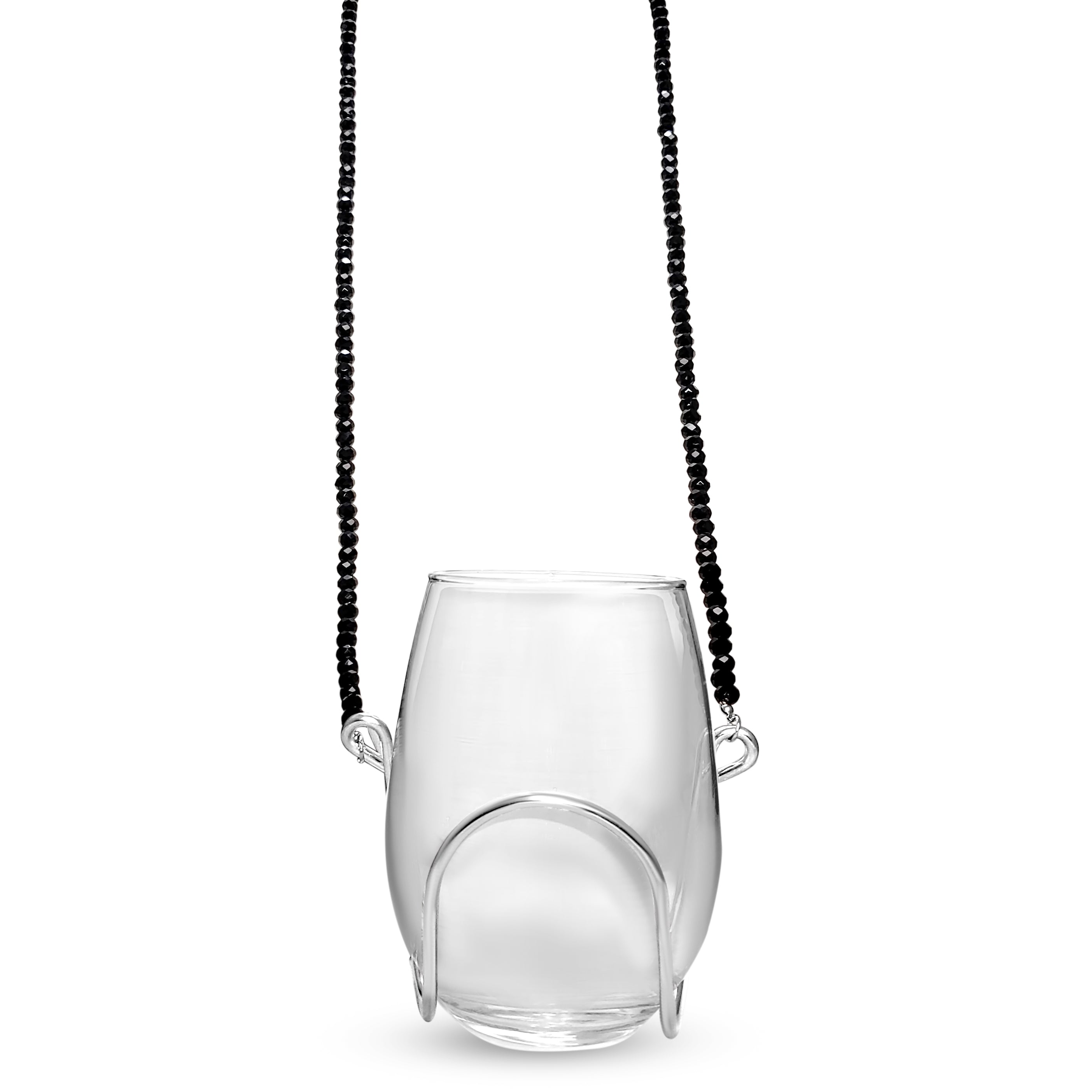 Crystal Bead - Black Onyx - Wine Necklace