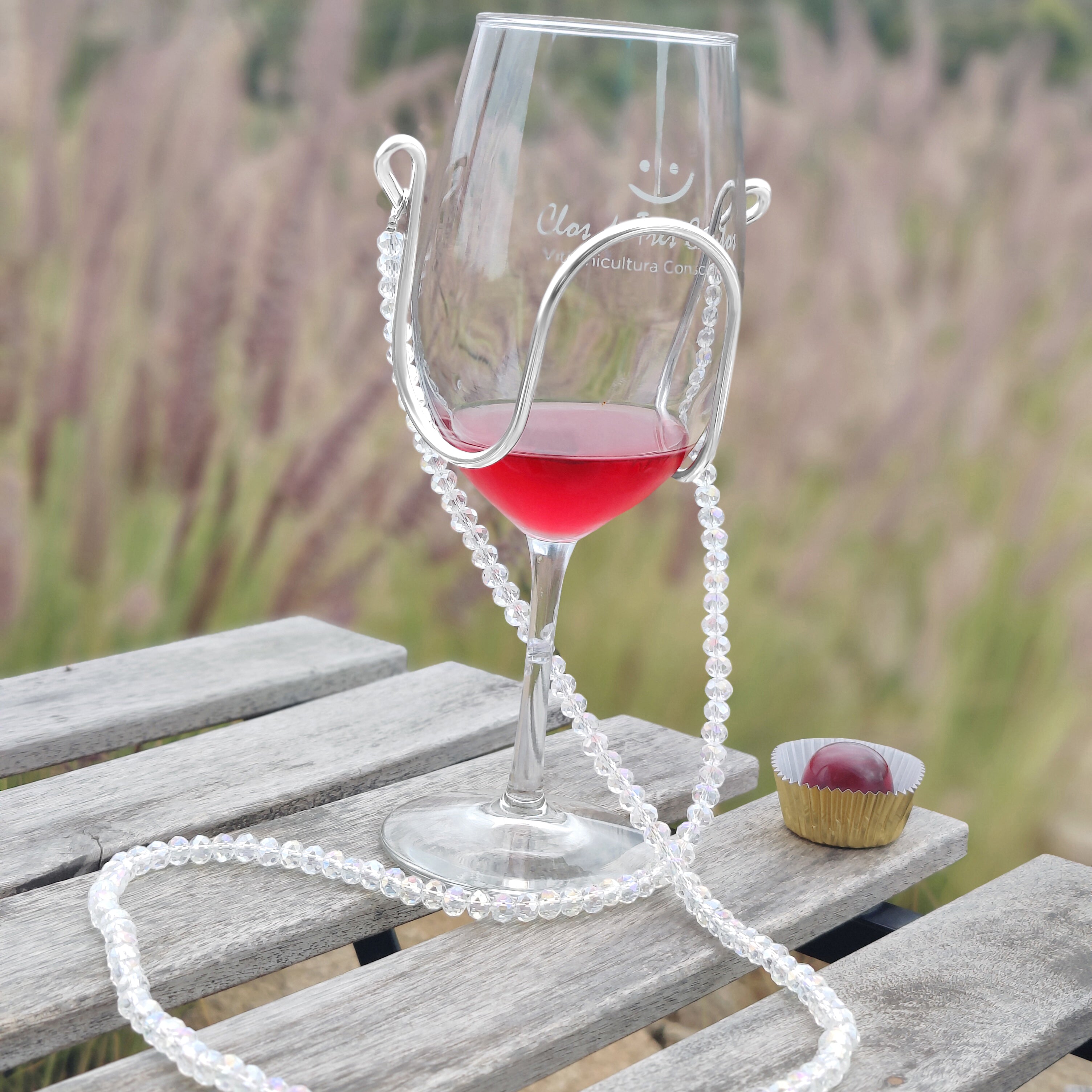 Crystal Bead  - Diamond - Wine Necklace