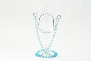 Sapphire Crystal Bead Wine Glass Necklace - Corking Creations