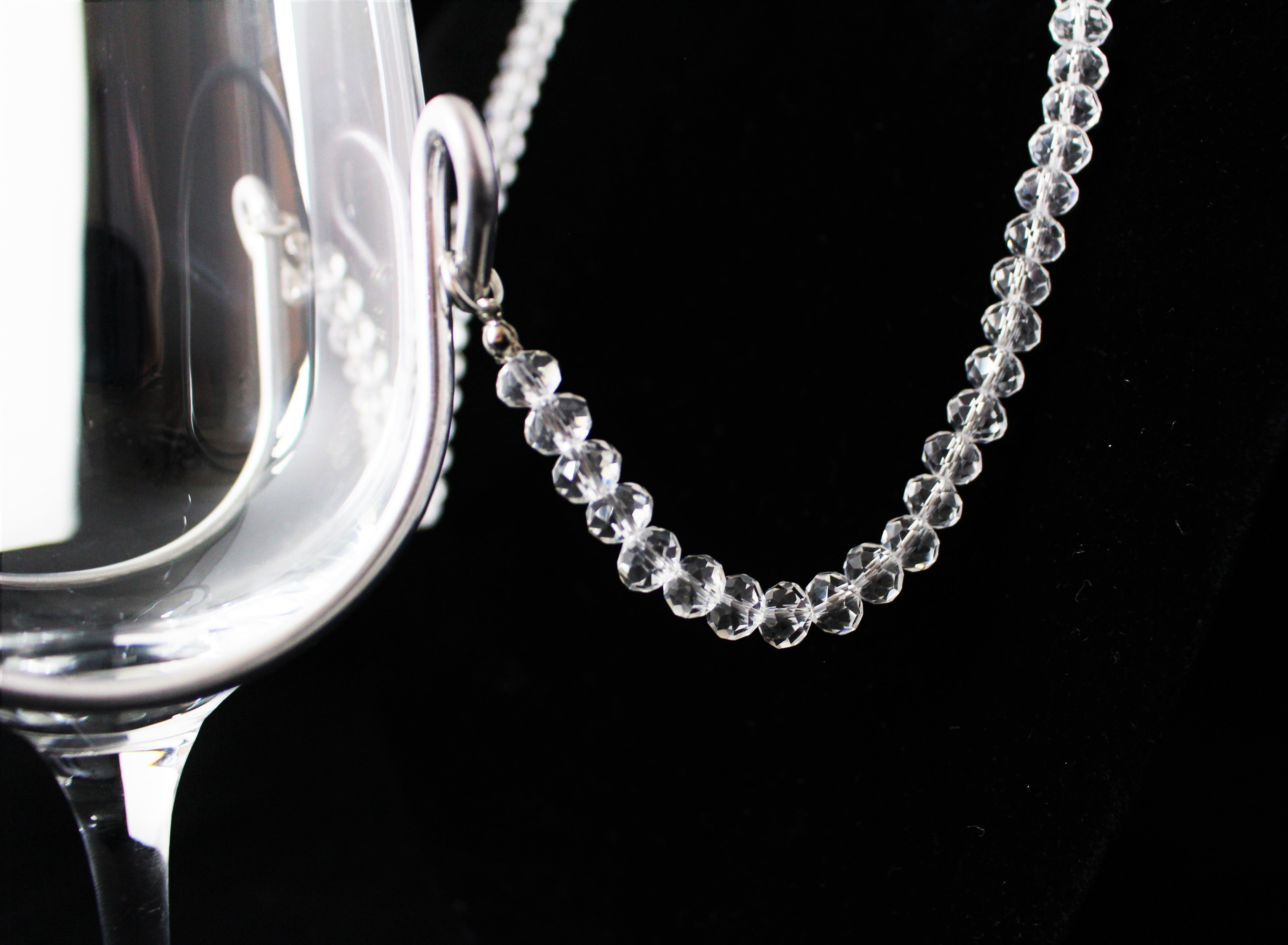 Crystal Bead  - Diamond - Wine Necklace