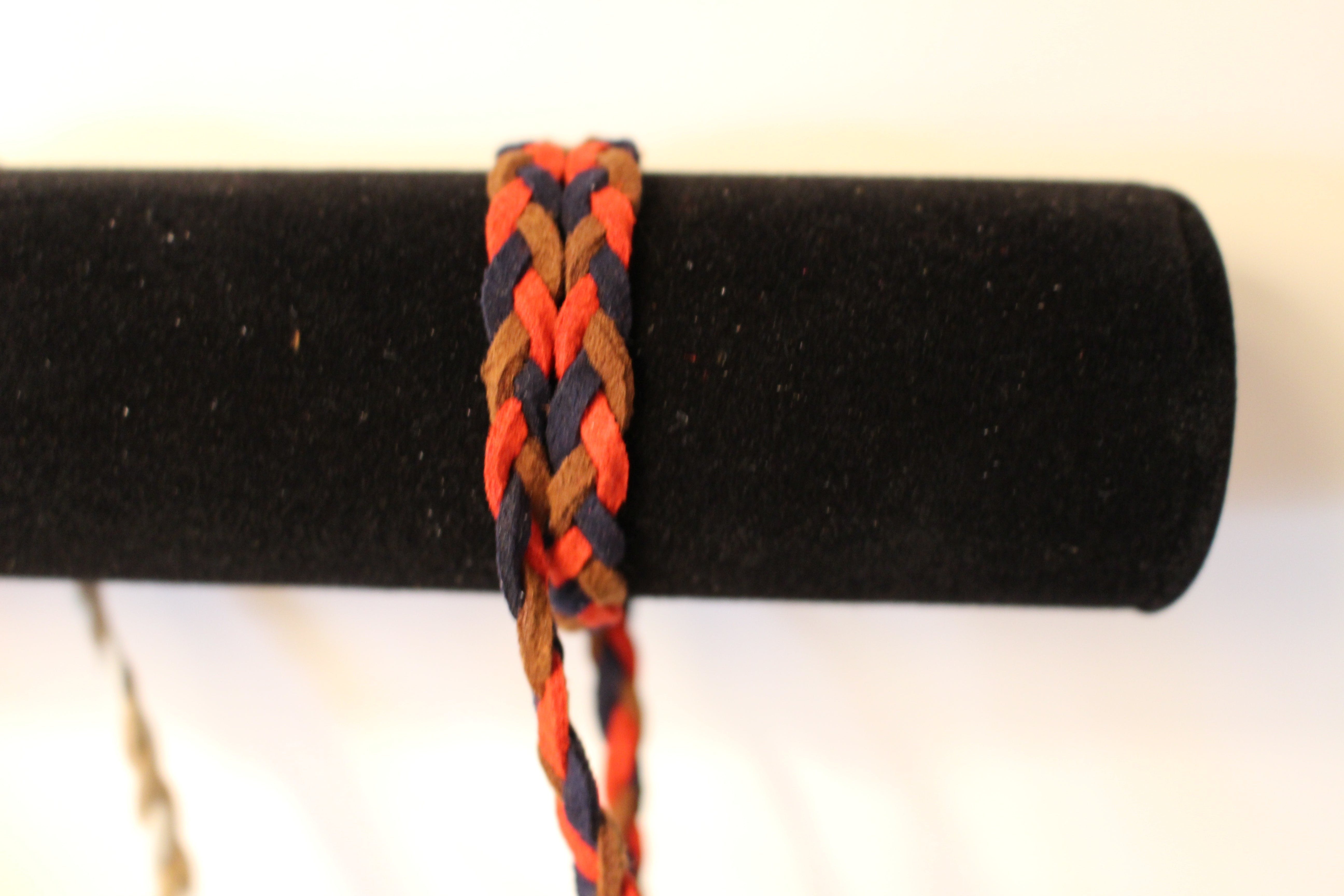 Red, Blue & Brown Braided Suede - Corking Creations