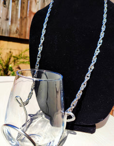 Chain - Silver -  Wine Glass Necklace
