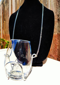Chain - Silver -  Wine Glass Necklace