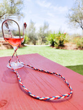 Braided Suede - Patriotic - Red White and Blue | Wine Glass Necklace