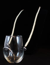 Hand Beaded Pearl - Wine Glass Necklace