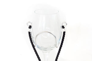 Braided Suede - Black Suede | Wine Glass Necklace