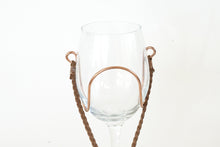 Brown Suede Wine Necklace - Copper Holder | Wine Glass Necklace